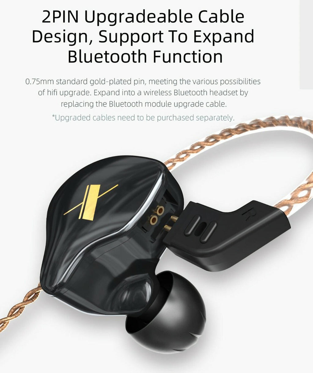 KZ EDX HiFi In-Ear-Kopfhörer mit abnehmbarem Kabel