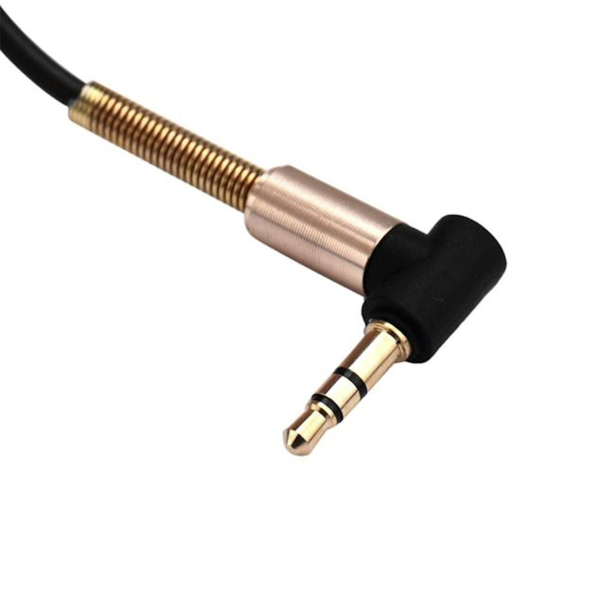 Schwarz-silbernes 1 m AUX-Kabel mit Winkelstecker