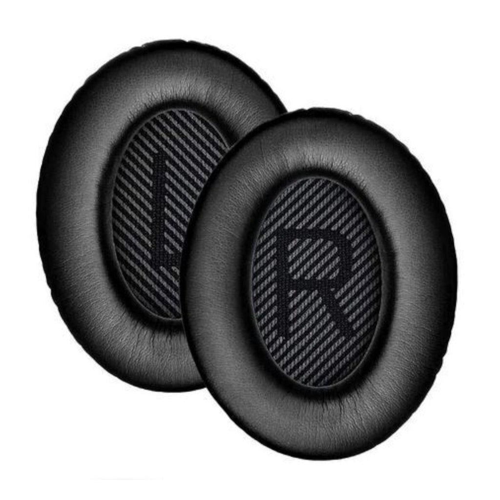 Schwarze Kunstleder-Ohrpolster für Bose QC35 QC45 QC25 QC15