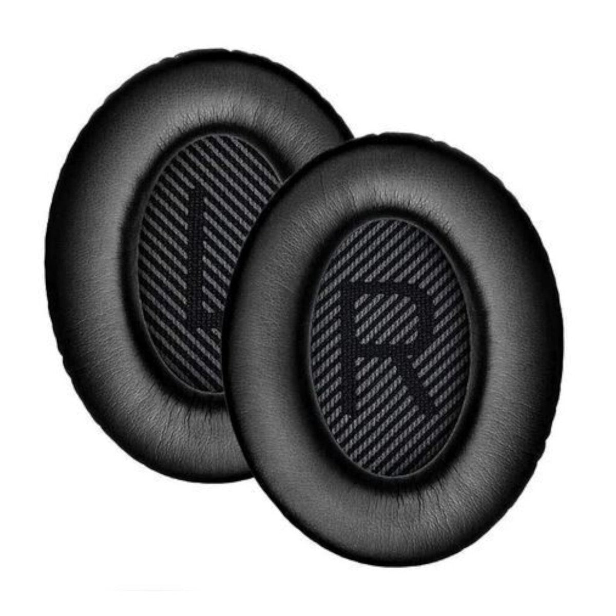 Schwarze Kunstleder-Ohrpolster für Bose QC35 QC45 QC25 QC15