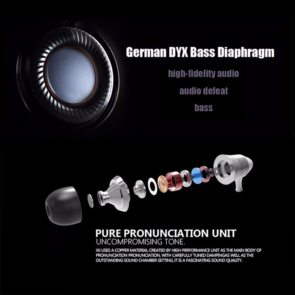 Schwarzer KZ X6 Pro Metall In-Ear-Kopfhörer