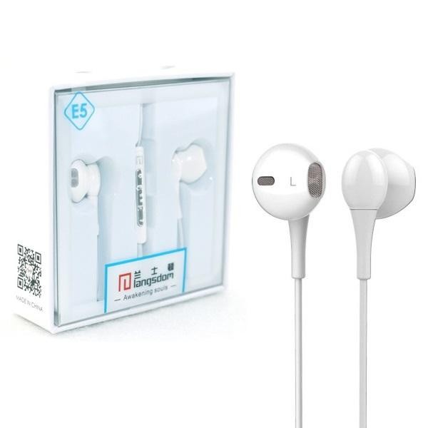 Weißes Langsdom E5 Metall In-Ear-Headset