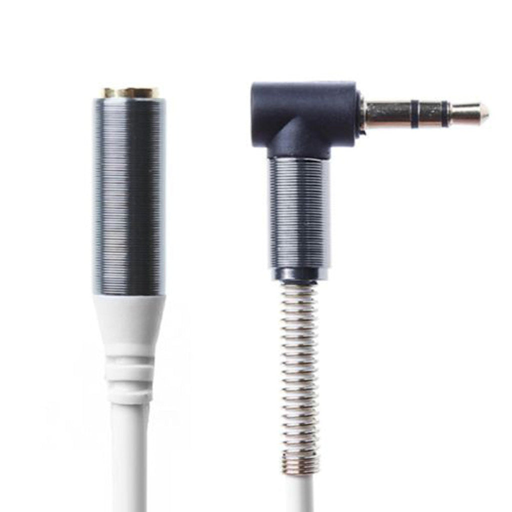 Weiße 1 m Klinken-Verlängerung mit Winkelstecker