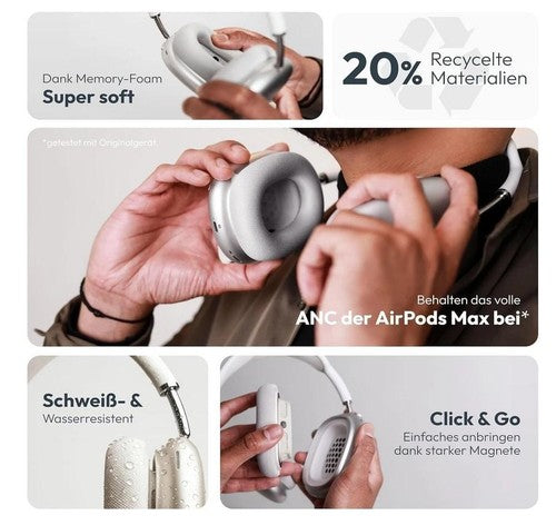 Ohrpolster für Apple AirPods Max Ersatzpolster Space Grau - Silber - Ear PAds - 3KShop.de