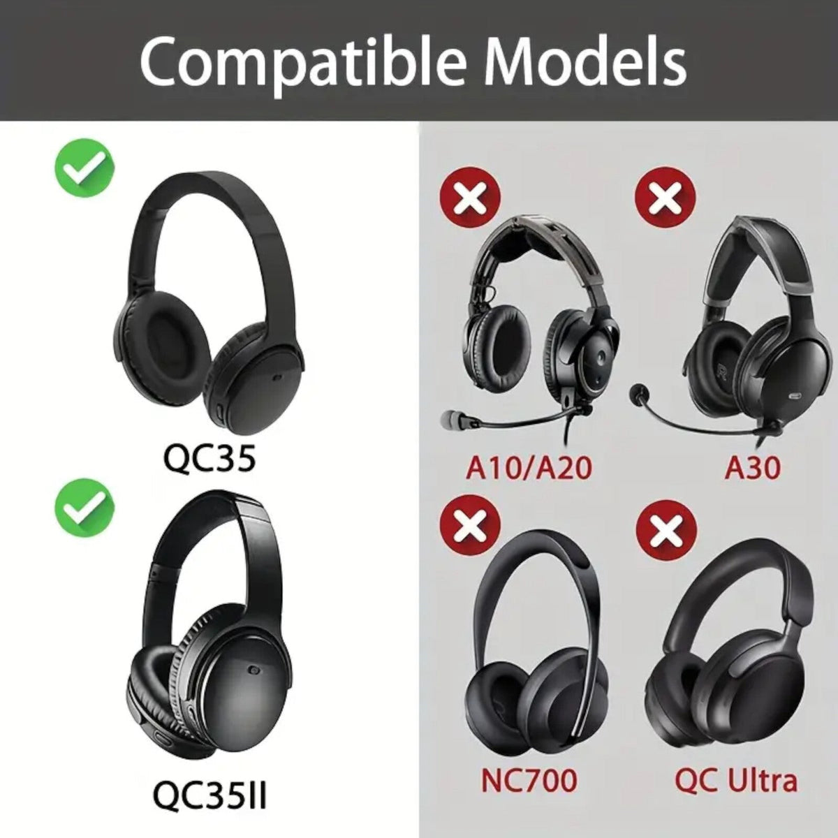 Dunkelblaue Ohrpolster für Bose QuietComfort QC15 bis QC45