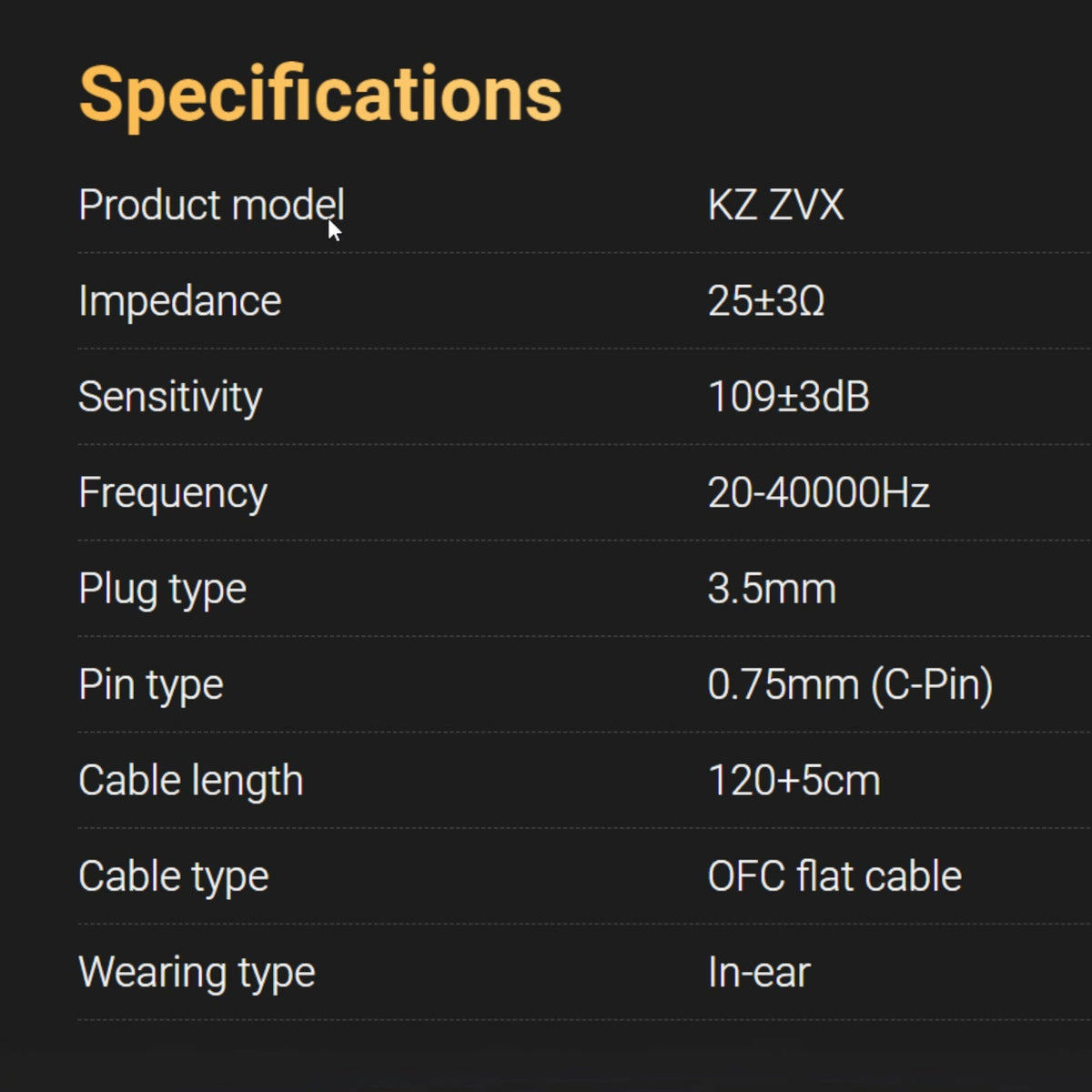 Schwarze KZ ZVX High-End In-Ear-Kopfhörer aus Metall