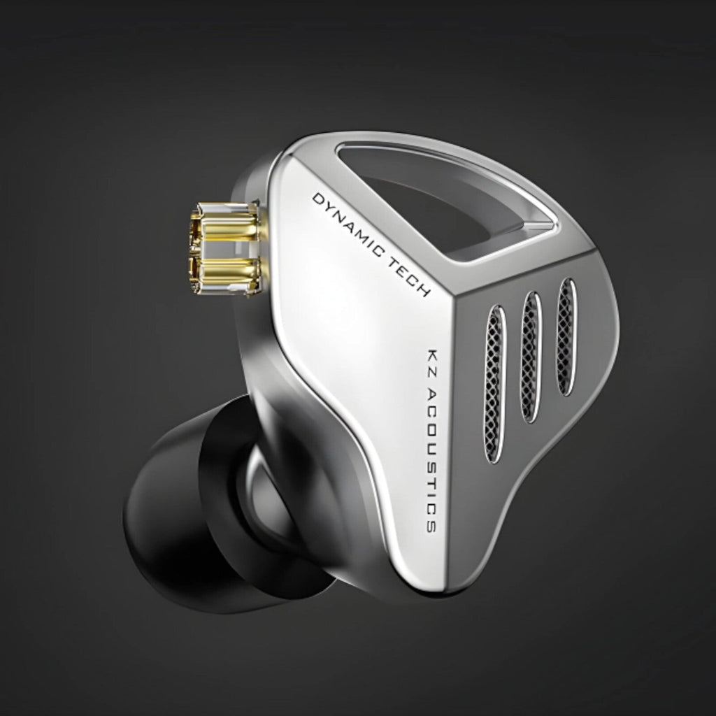 Silberne KZ ZVX High-End In-Ear-Kopfhörer aus Metall