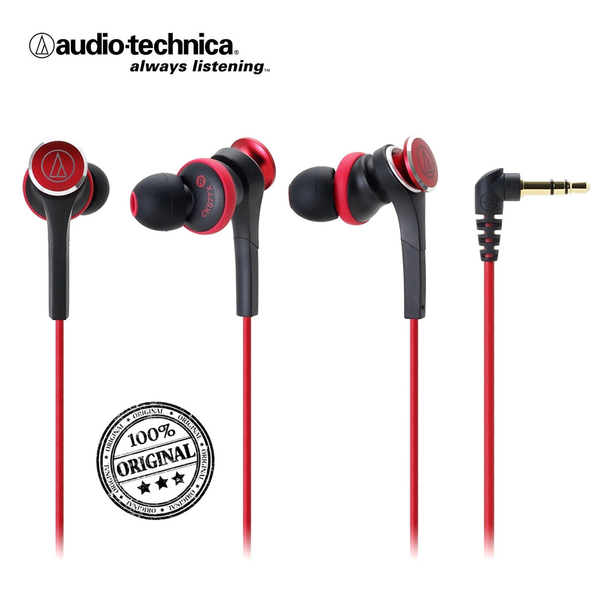 Rote Audio-Technica ATH-CKS77X Solid-Bass In-Ear-Kopfhörer