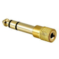 Vergoldeter Klinkenadapter 3,5-mm-Buchse auf 6,35-mm-Stecker