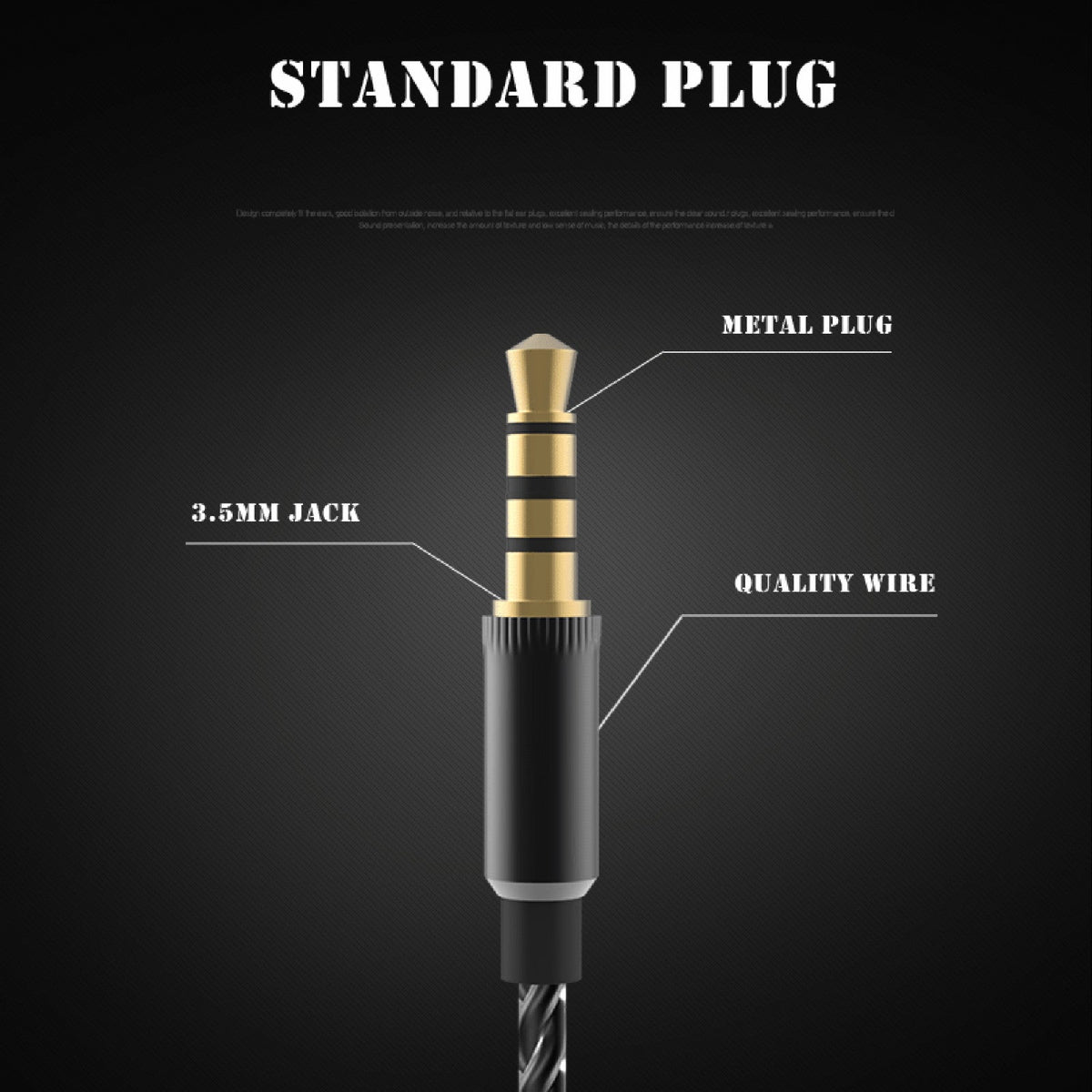 Schwarzer PTM P15 Metall In-Ear-Kopfhörer