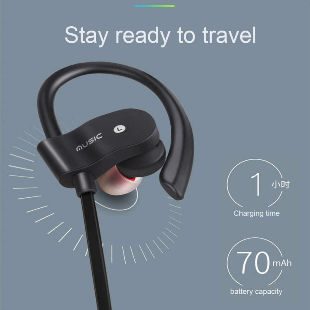Schwarzer OB-01 Bluetooth Sport-Ohrbügelkopfhörer