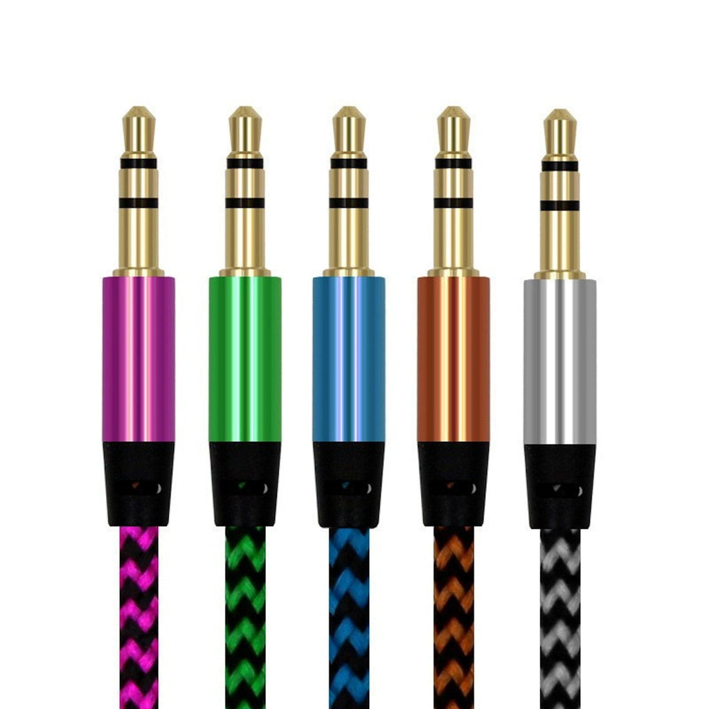 1 m Nylon AUX-Kabel mit 3,5-mm-Steckern