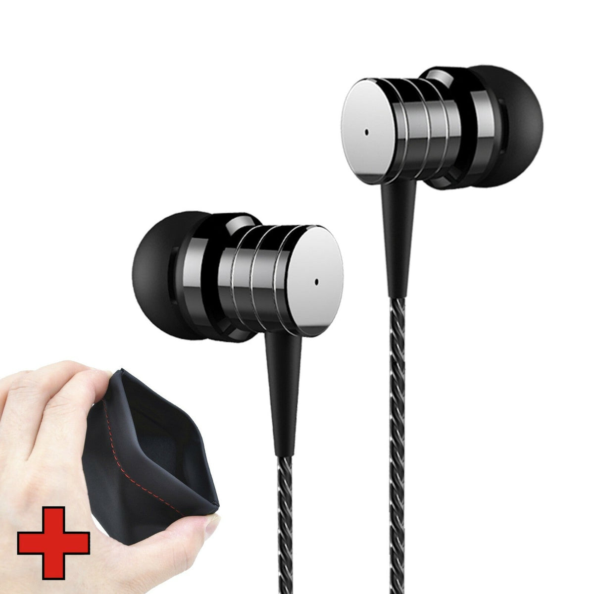 Schwarzer PTM P15 Metall In-Ear-Kopfhörer