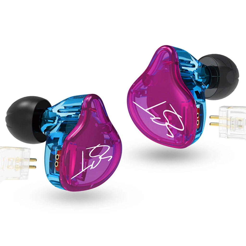 Purple-blaue KZ ZST Pro Hybrid In-Ear-Kopfhörer