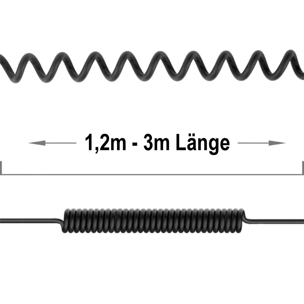 3 m Mini-XLR Spiralkabel für AKG und beyerdynamic