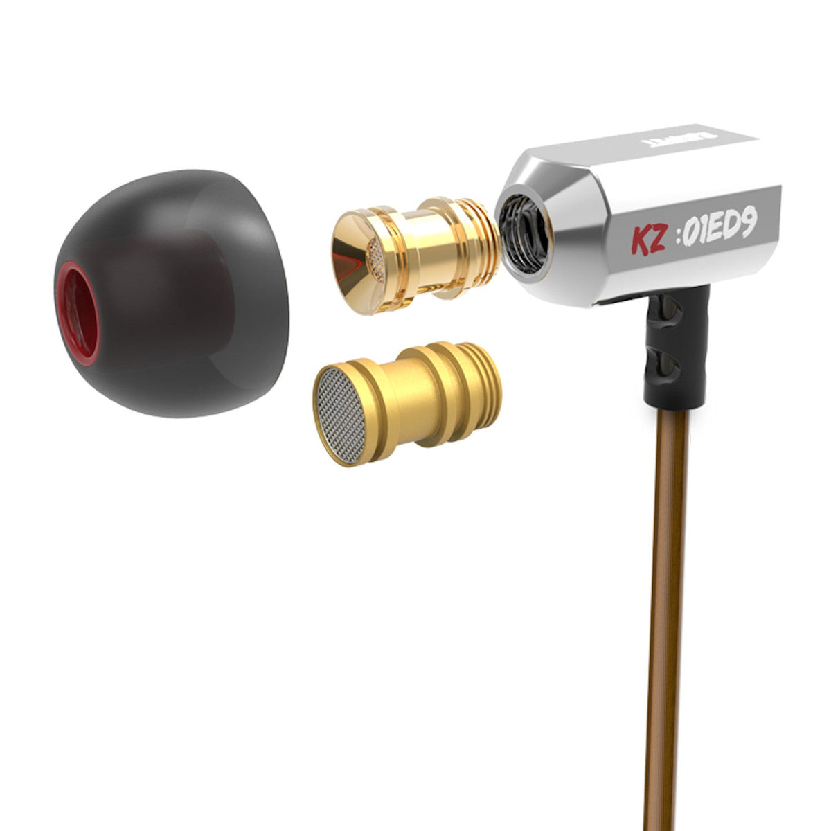 Silberne KZ ED9 HiFi In-Ear-Kopfhörer