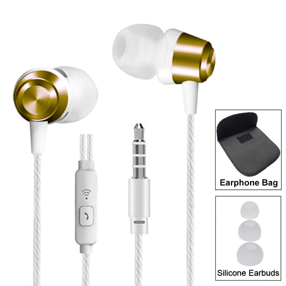 3K S3 In-Ear-Kopfhörer mit Mikrofon und PU-Tasche
