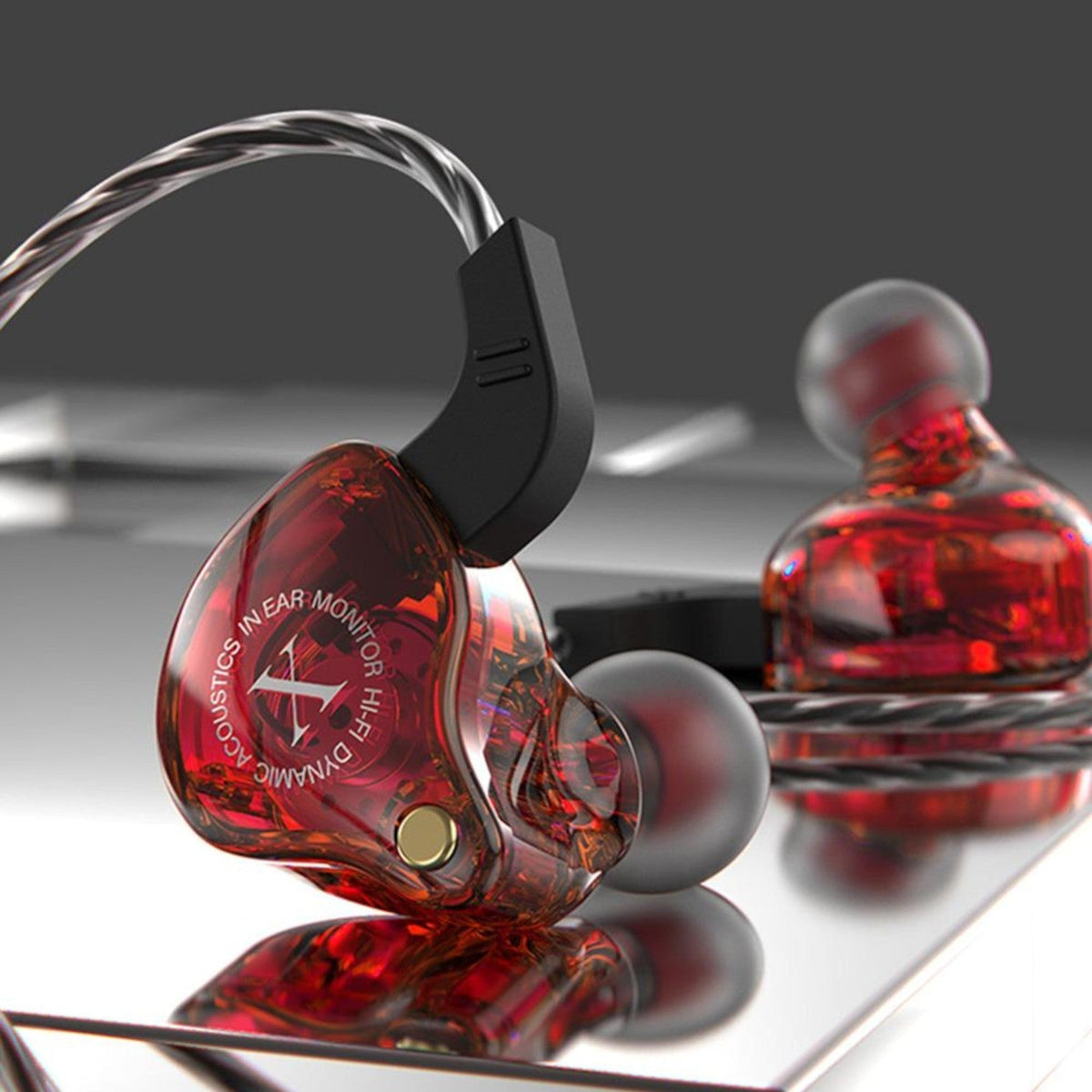 Rotes 3K X2 HD HiFi In-Ear-Headset mit Mikrofon