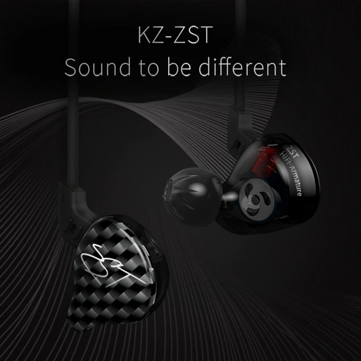 Schwarzes KZ ZST Pro Hybrid In-Ear-Headset