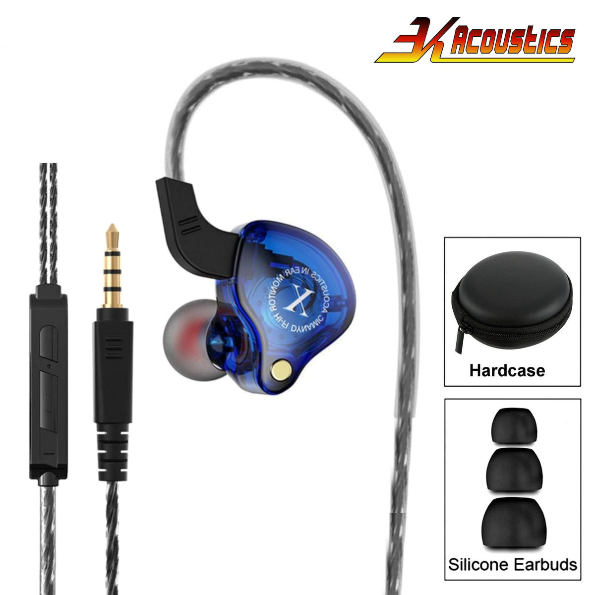 Rotes 3K X2 HD HiFi In-Ear-Headset mit Mikrofon