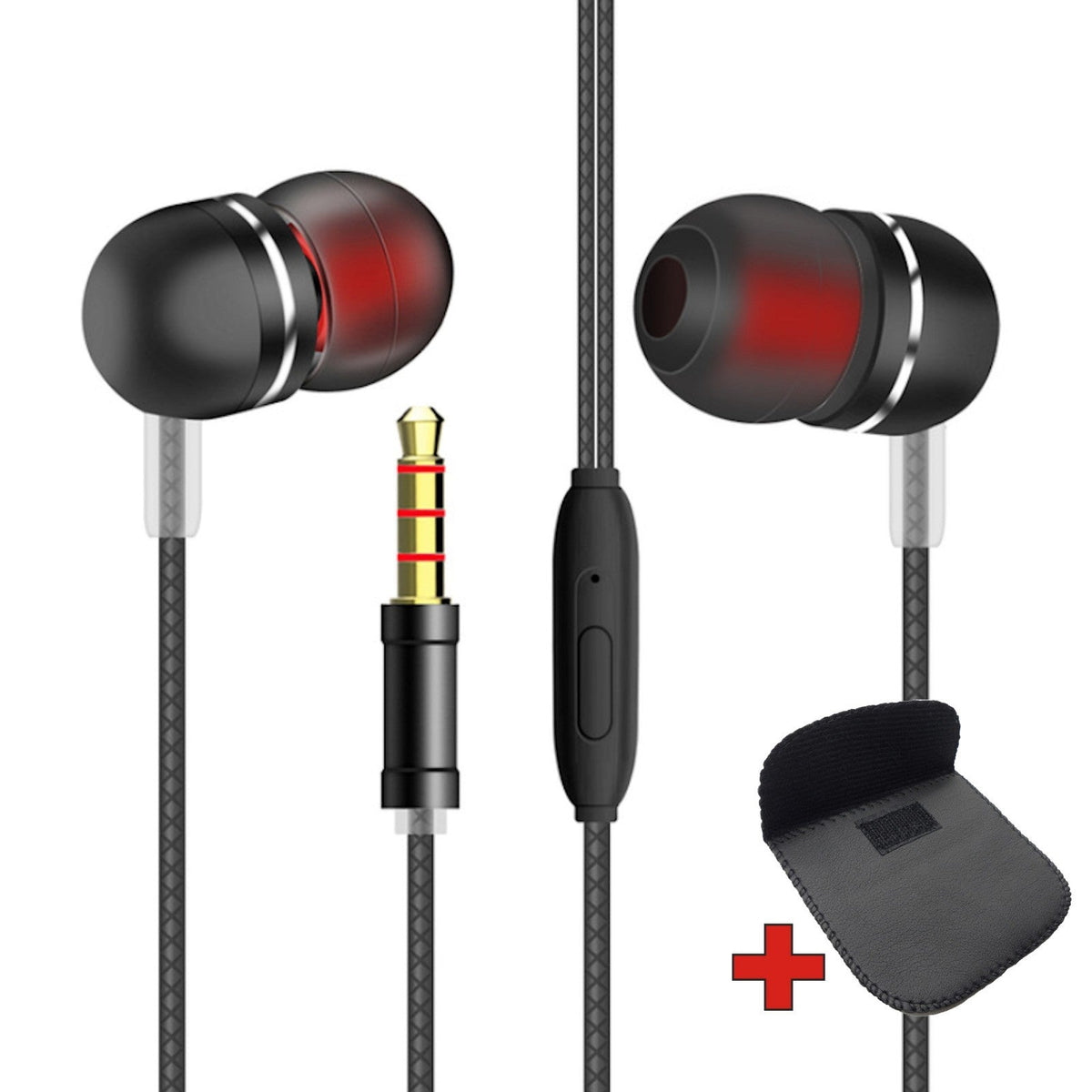 3K V13 In-Ear-Kopfhörer mit Mikrofon und PU-Tasche