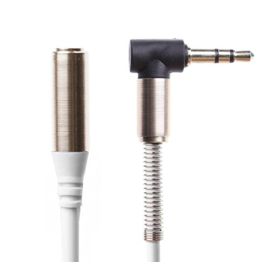 Weiße 1 m Klinken-Verlängerung mit Winkelstecker