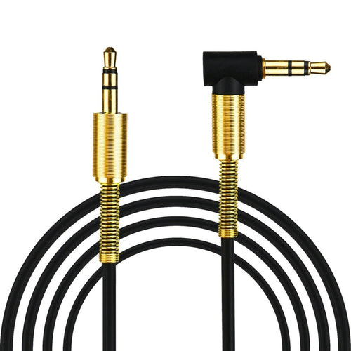 Schwarzes 1 m AUX-Kabel mit Winkelstecker