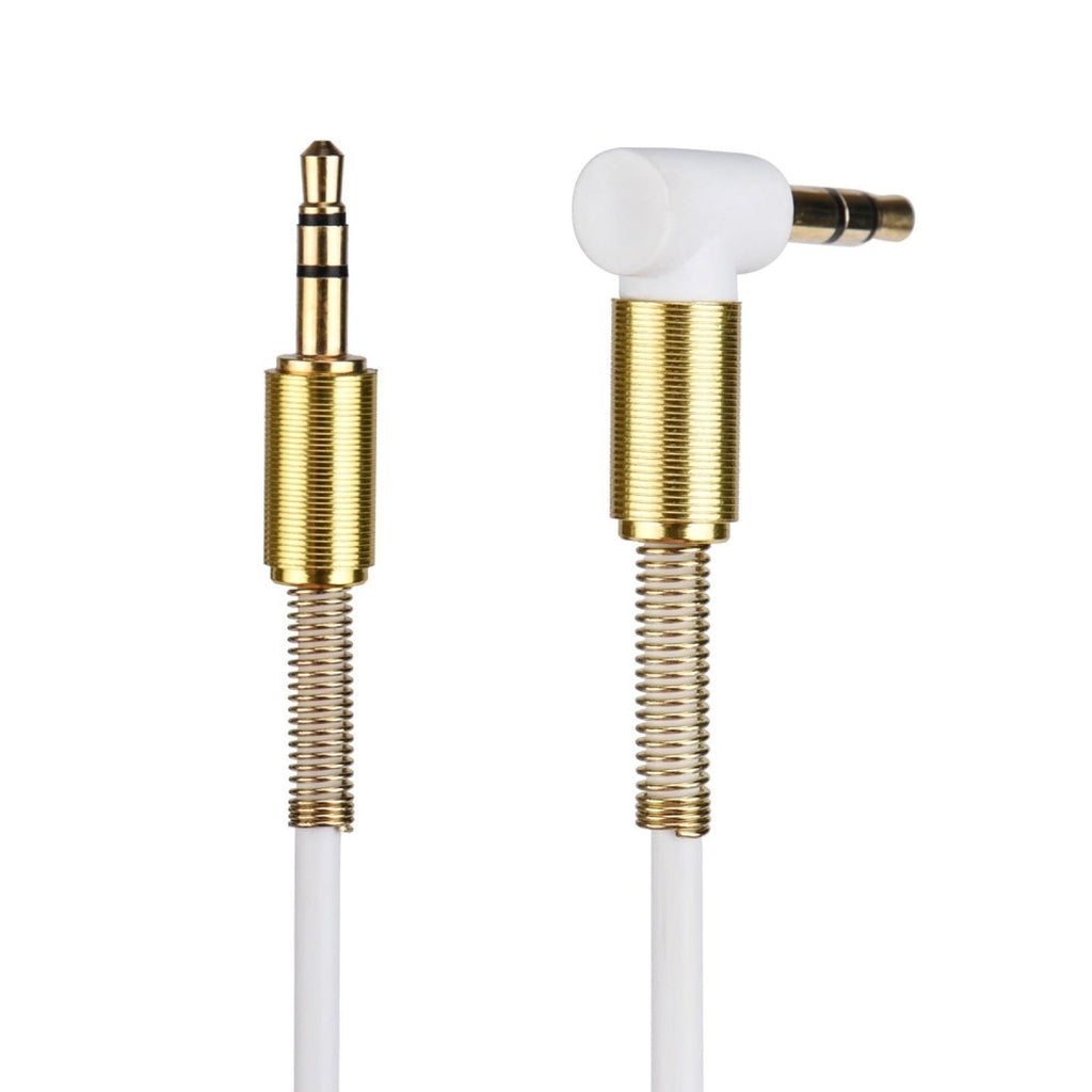 Weiß-goldenes 1 m AUX-Kabel mit Winkelstecker