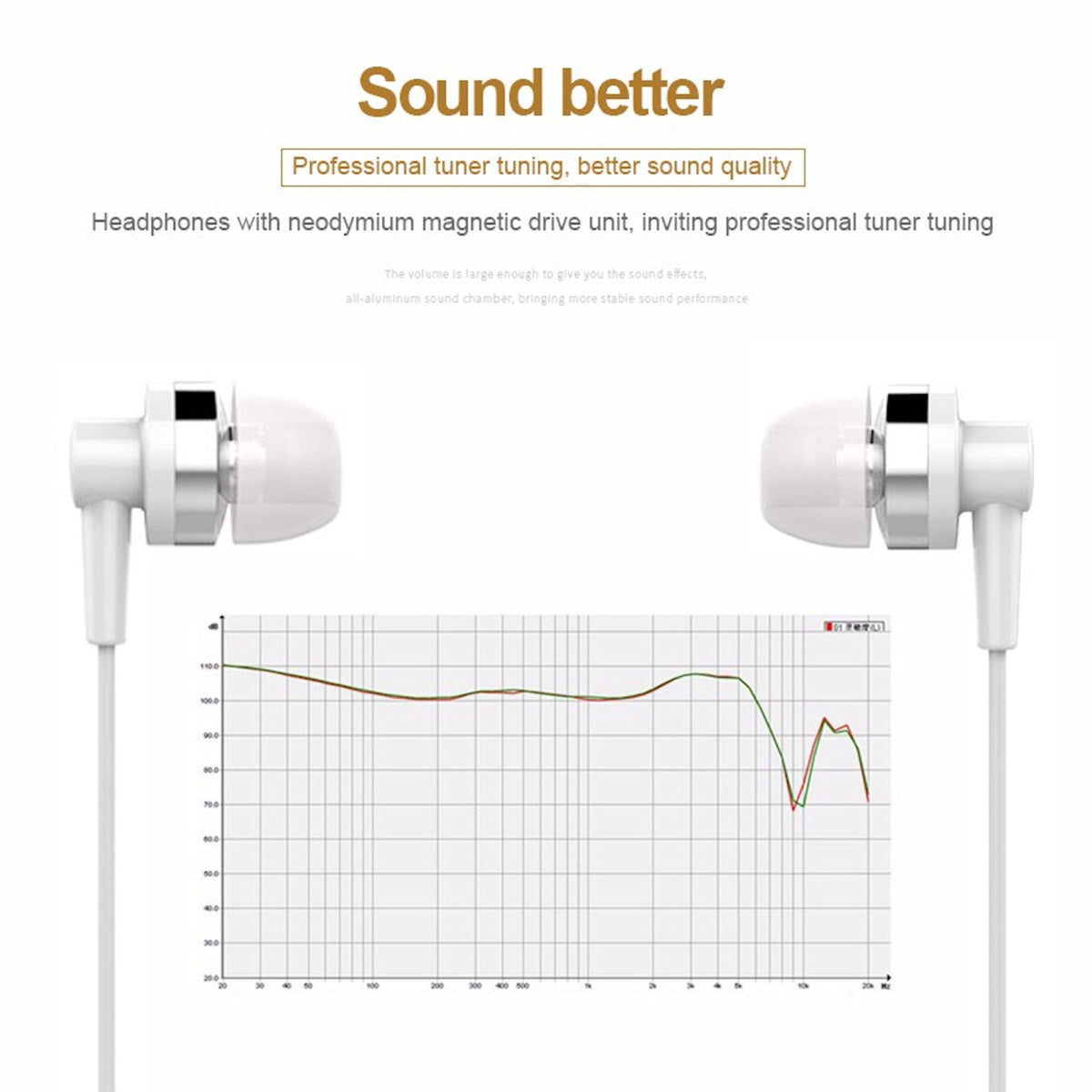 Weißes Langsdom JD89 In-Ear-Headset