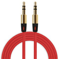Rotes 1 m AUX-Kabel mit zwei 3,5-mm-Steckern