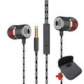 3K V12 In-Ear-Kopfhörer mit Mikrofon und PU-Tasche