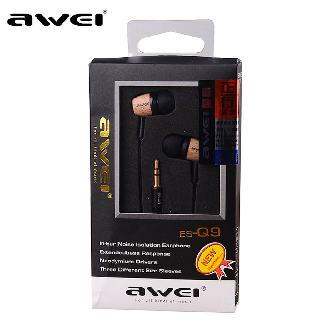 Hellbraune AWEI ES-Q9 Holz In-Ear-Kopfhörer