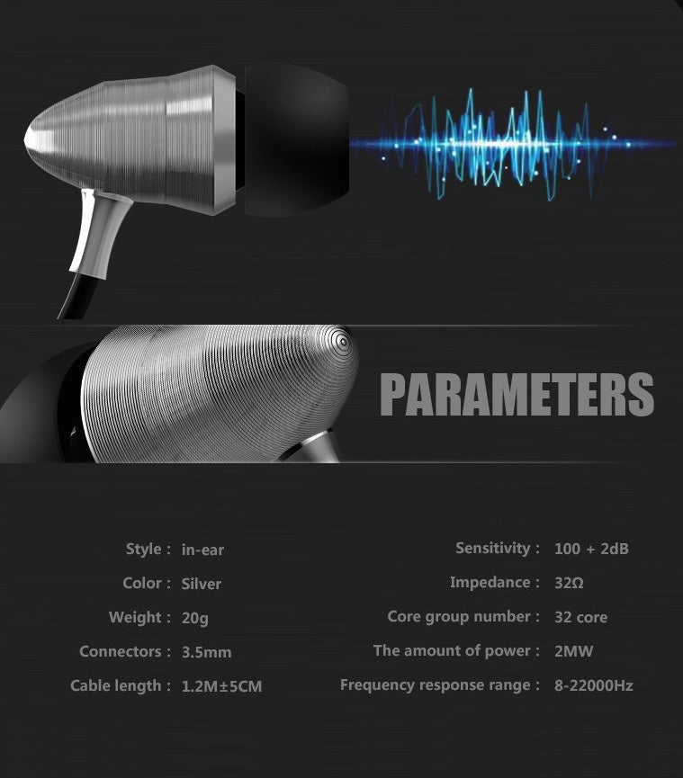 Silbernes KZ X6 HS Pro Metall In-Ear-Headset