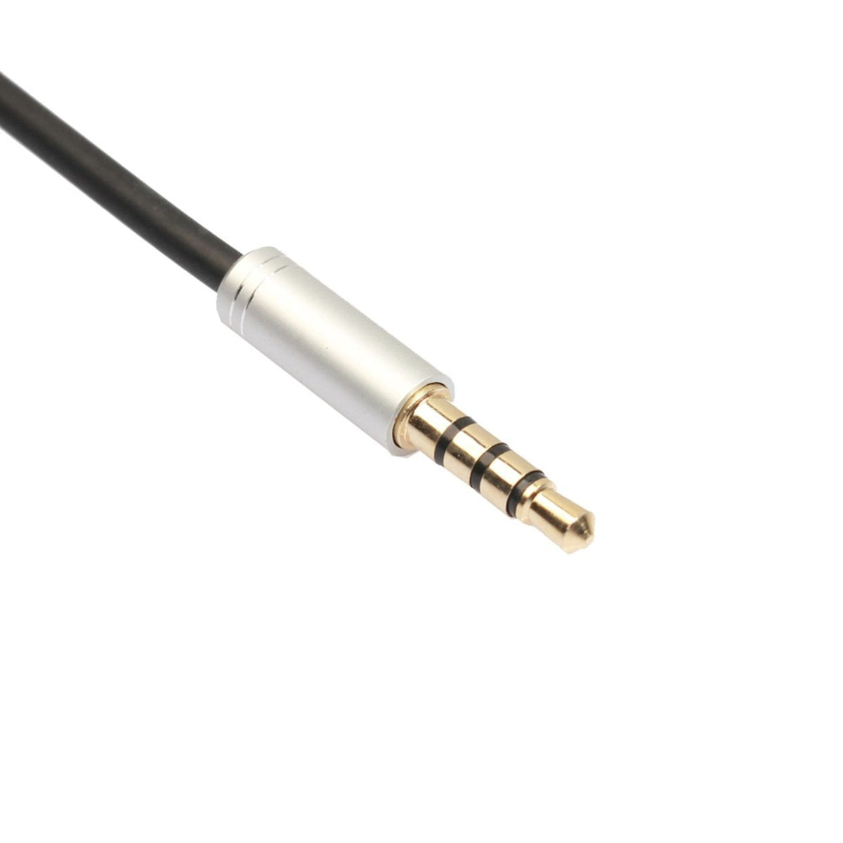 Silberner 3,5-mm-Kopfhörer-Splitter auf zwei Buchsen