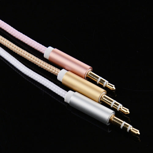 VPB 1 m Nylon AUX-Kabel mit 3,5-mm-Steckern
