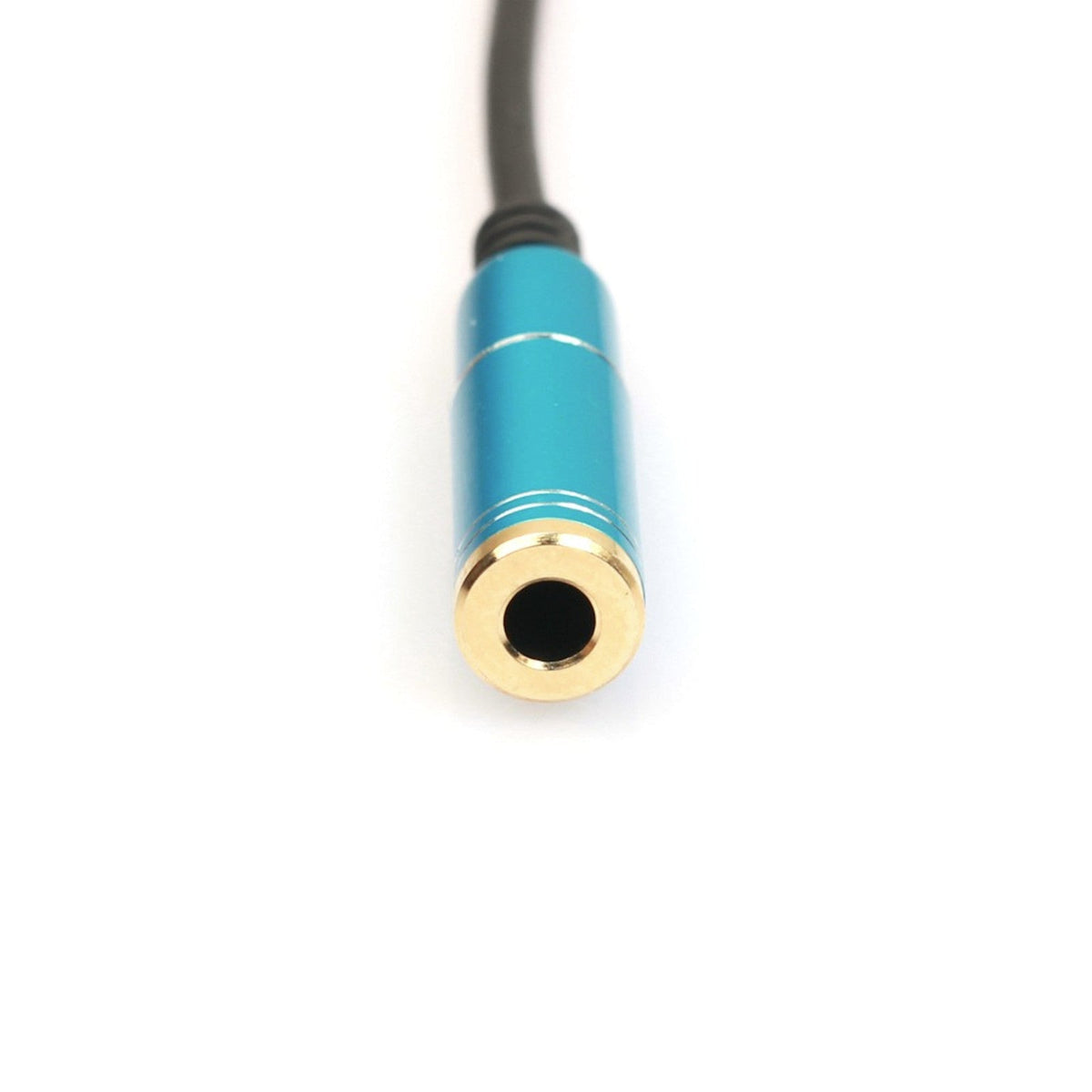Blauer 3,5-mm-Kopfhörer-Splitter auf zwei Buchsen