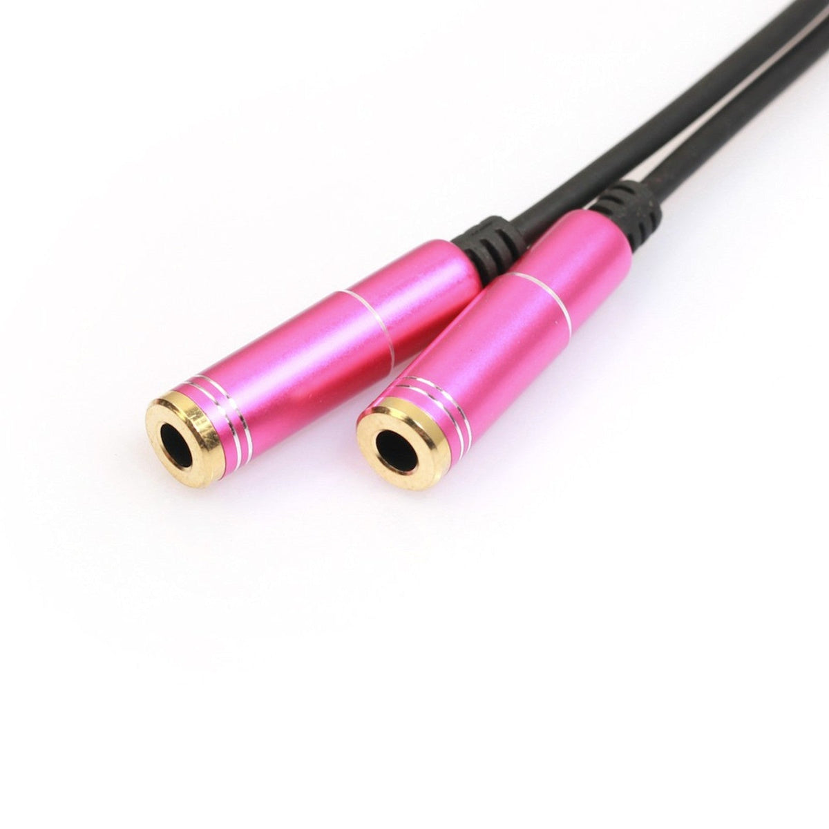 Roter 3,5-mm-Kopfhörer-Splitter auf zwei Buchsen