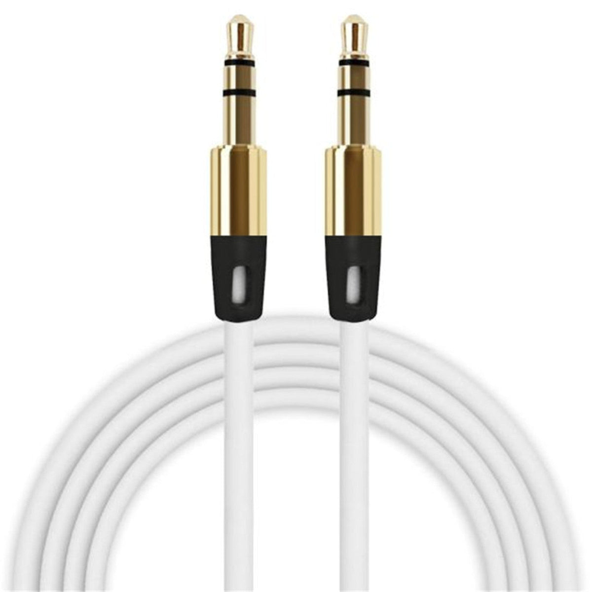 Weißes 1 m AUX-Kabel mit zwei 3,5-mm-Steckern