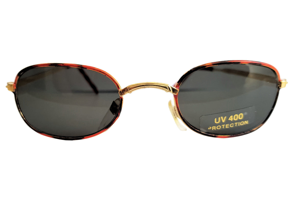 Kleine Gold-Braun-Schwarze Damen- und Kinder-Sonnenbrille