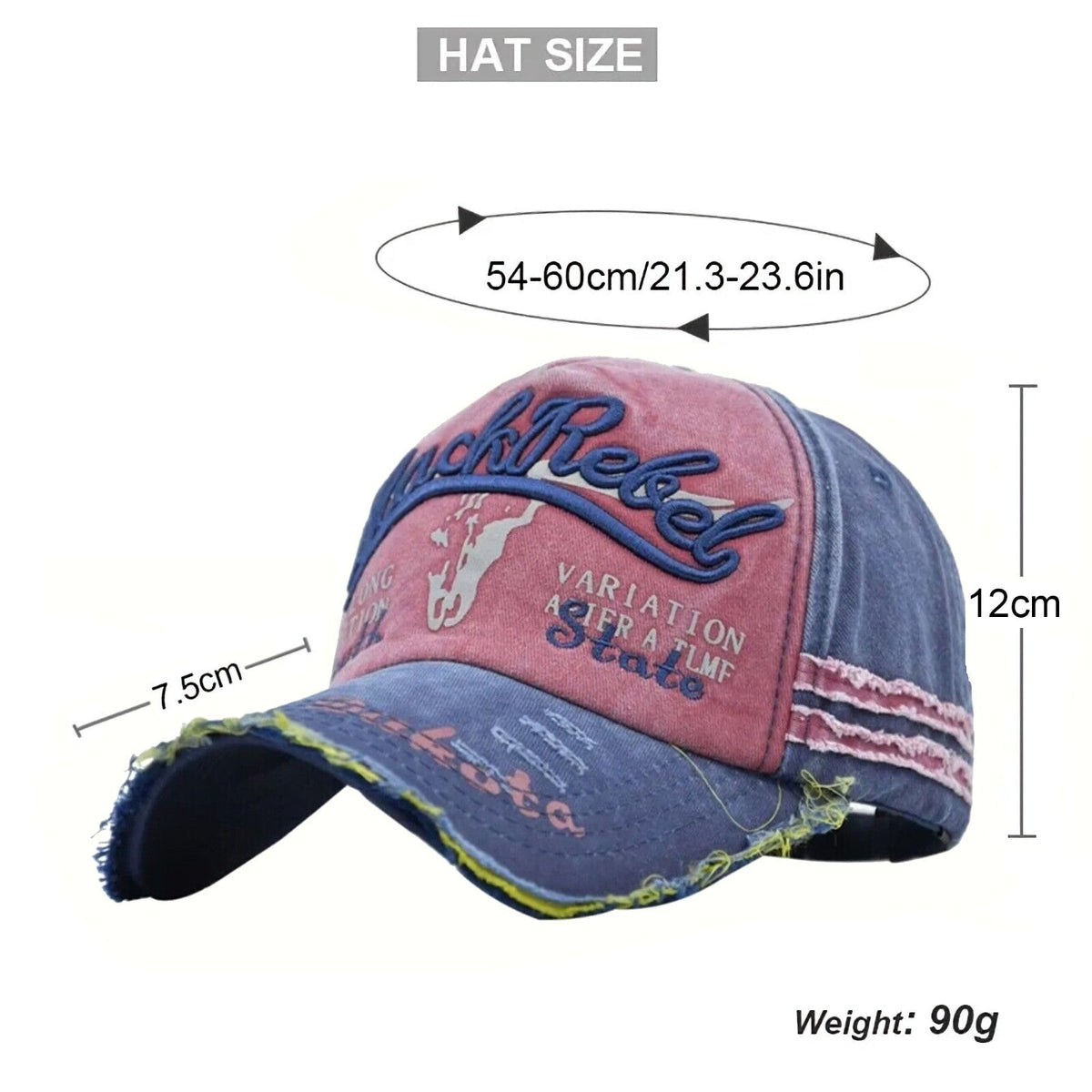 Rot-blaue Black Rebel Vintage-Basecap