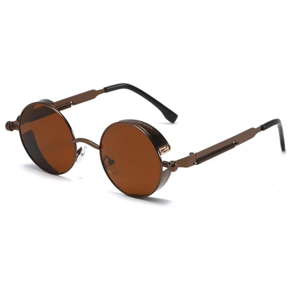Runde schwarze Steampunk-Sonnenbrille