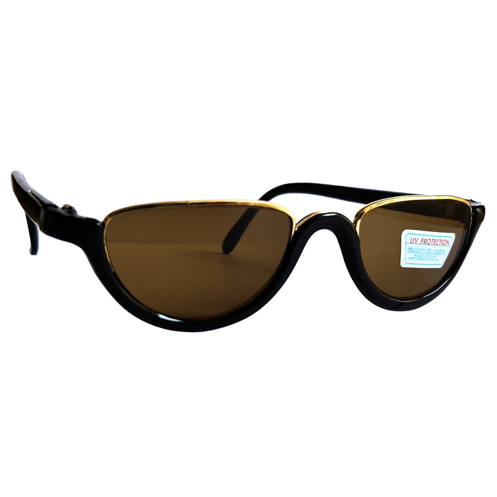 Schwarz-goldene Vintage Damen-Sonnenbrille