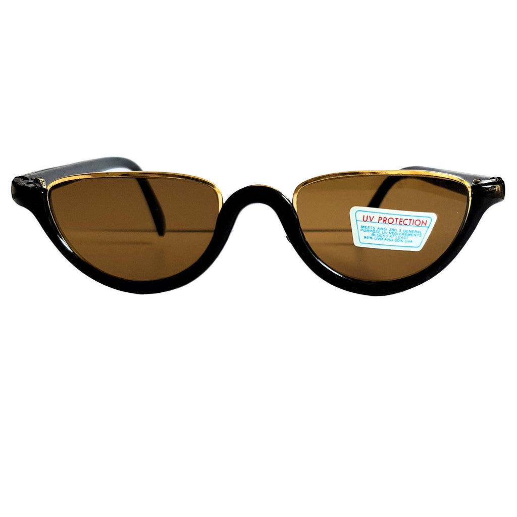Schwarz-goldene Vintage Damen-Sonnenbrille