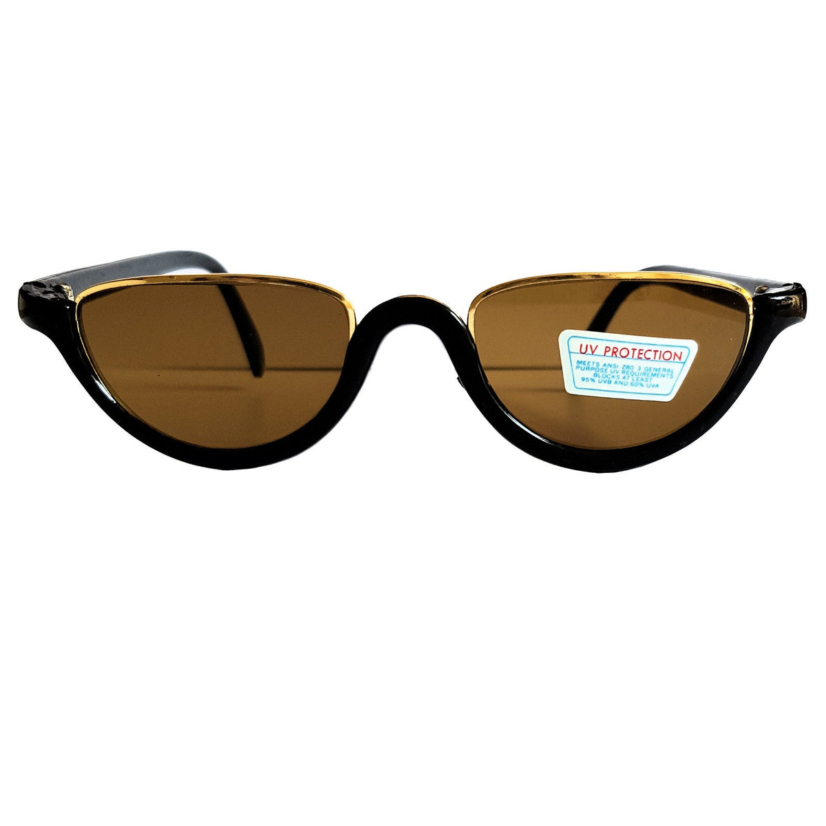 Schwarz-goldene Vintage Damen-Sonnenbrille