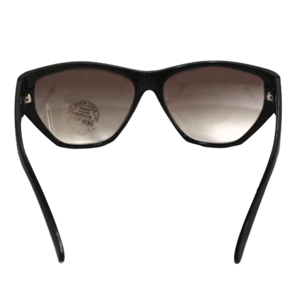 Mattschwarze Vintage Sonnenbrille mit goldenen Applikationen
