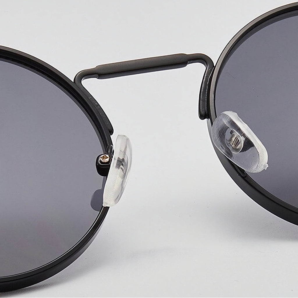 Runde schwarze Steampunk-Sonnenbrille im Lennon-Stil