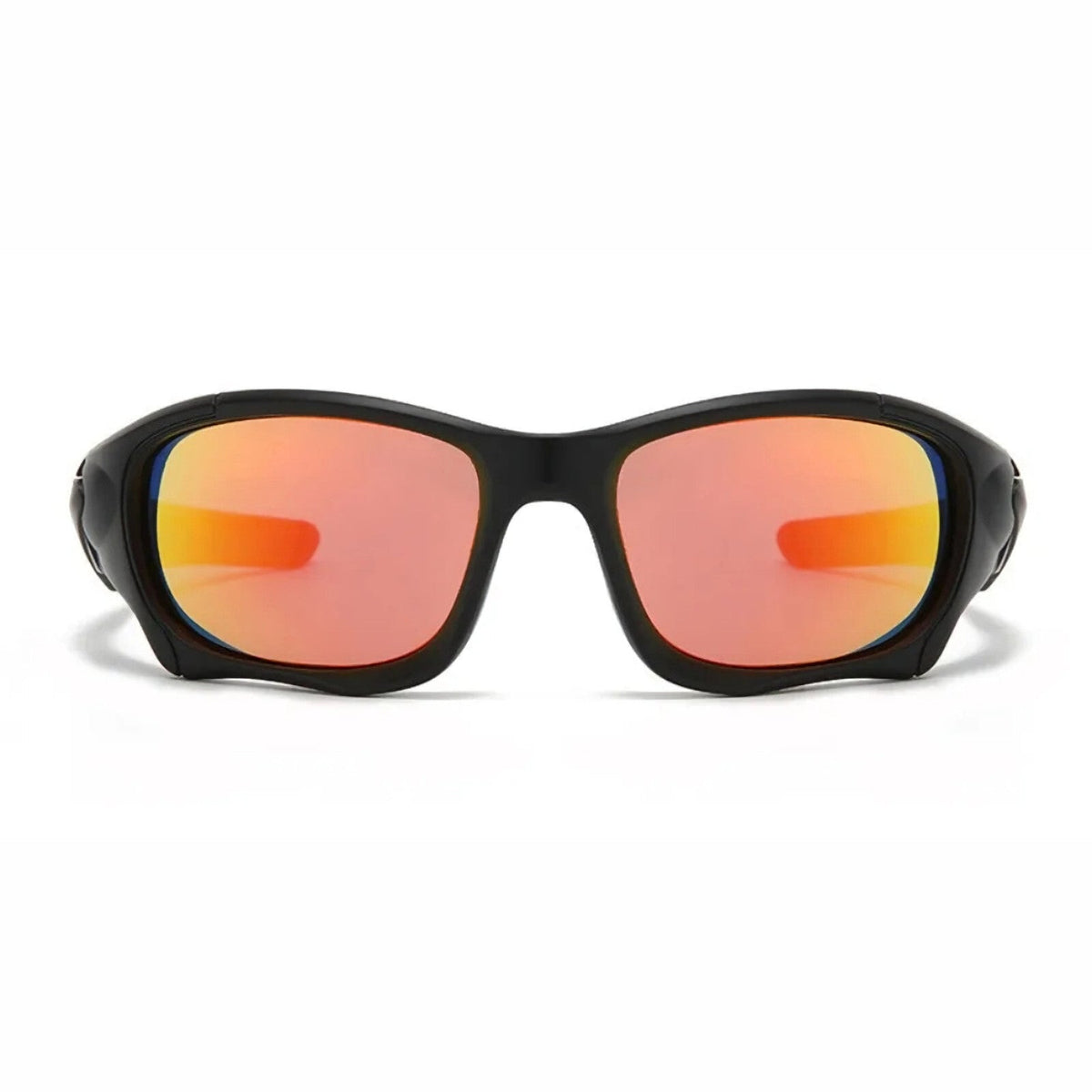 Schwarz-rote Sport-Sonnenbrille aus Polycarbonat