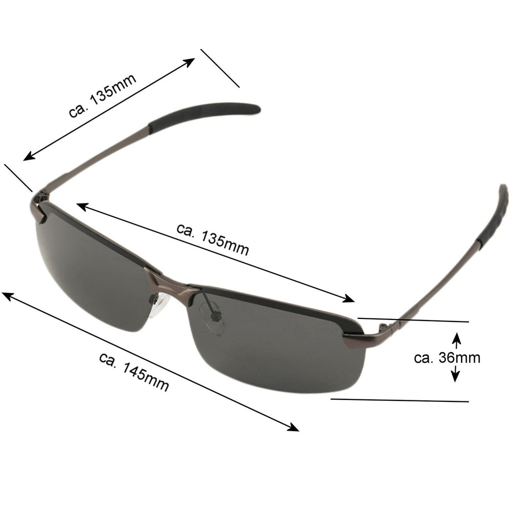 Gunmetal Matrix-Sonnenbrille mit polarisierten Gläsern