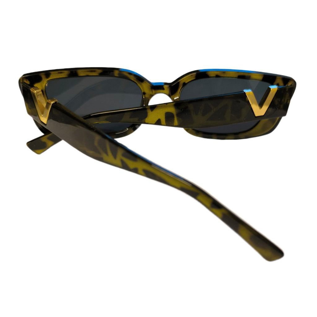 Grün-schwarze Cat-Eye-V-Sonnenbrille