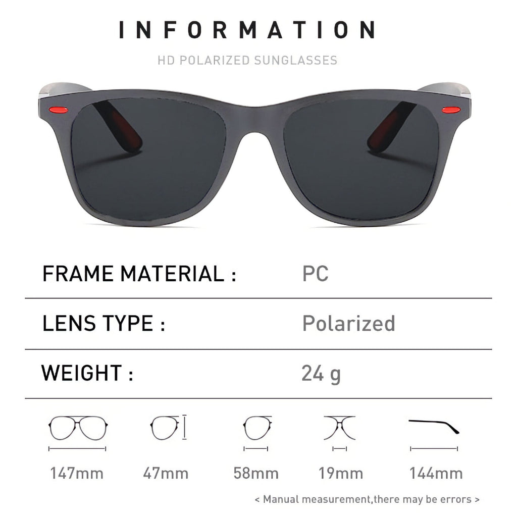 Grau-rote polarisierte Sonnenbrille